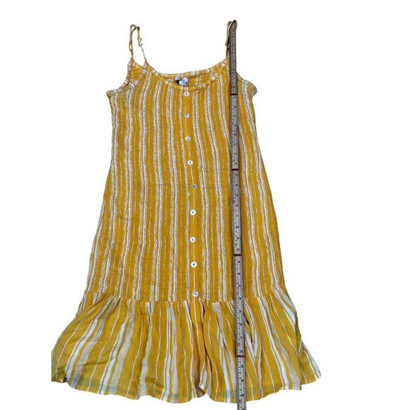 Yellow & White Striped Sleeveless Sundress With Ruffle Hem - Picture 8 of 11